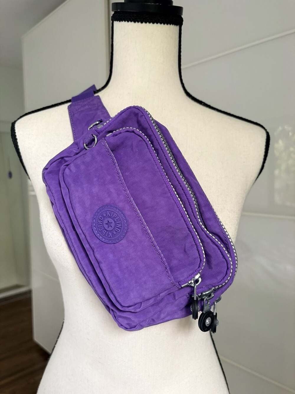 Kipling Merryl Convertible Crossbody Bag Belt Bag Waist Pack Purple